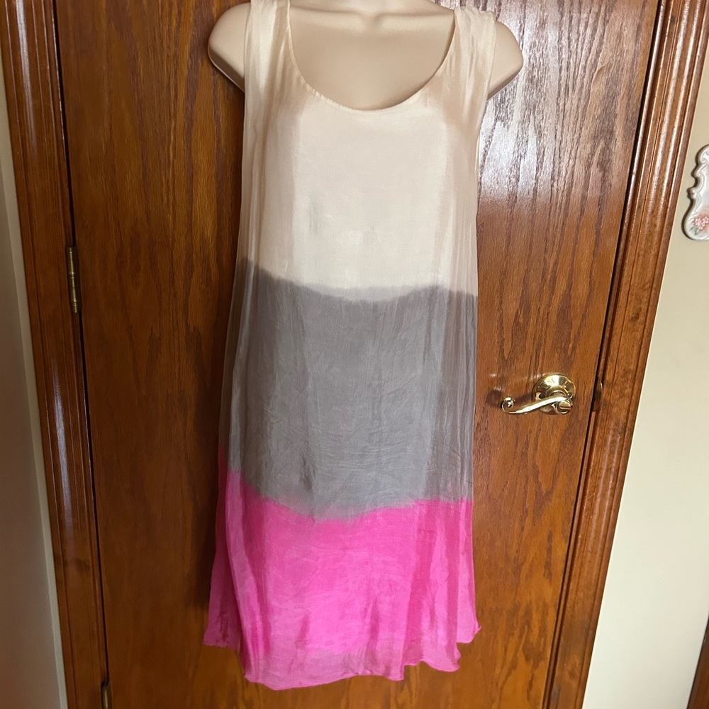 Tempo Paris Colorblock Tunic - Cream, Gray, Pink